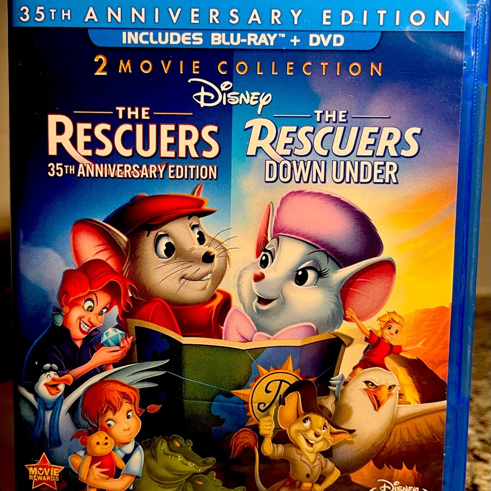 NEW 2 disc Set Rescuers and Rescuers Down Under (no blu ray)